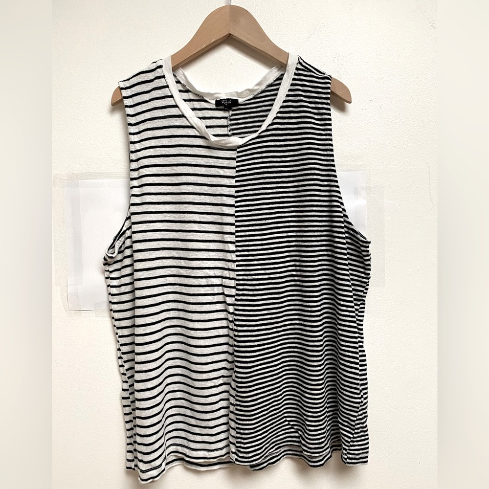 Rails Mixed Stripe Linen Tank - Size L - image 1